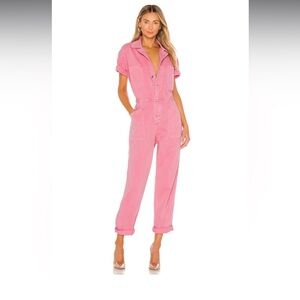 Pistola Grover Flamingo Pink Utility Jumpsuit
